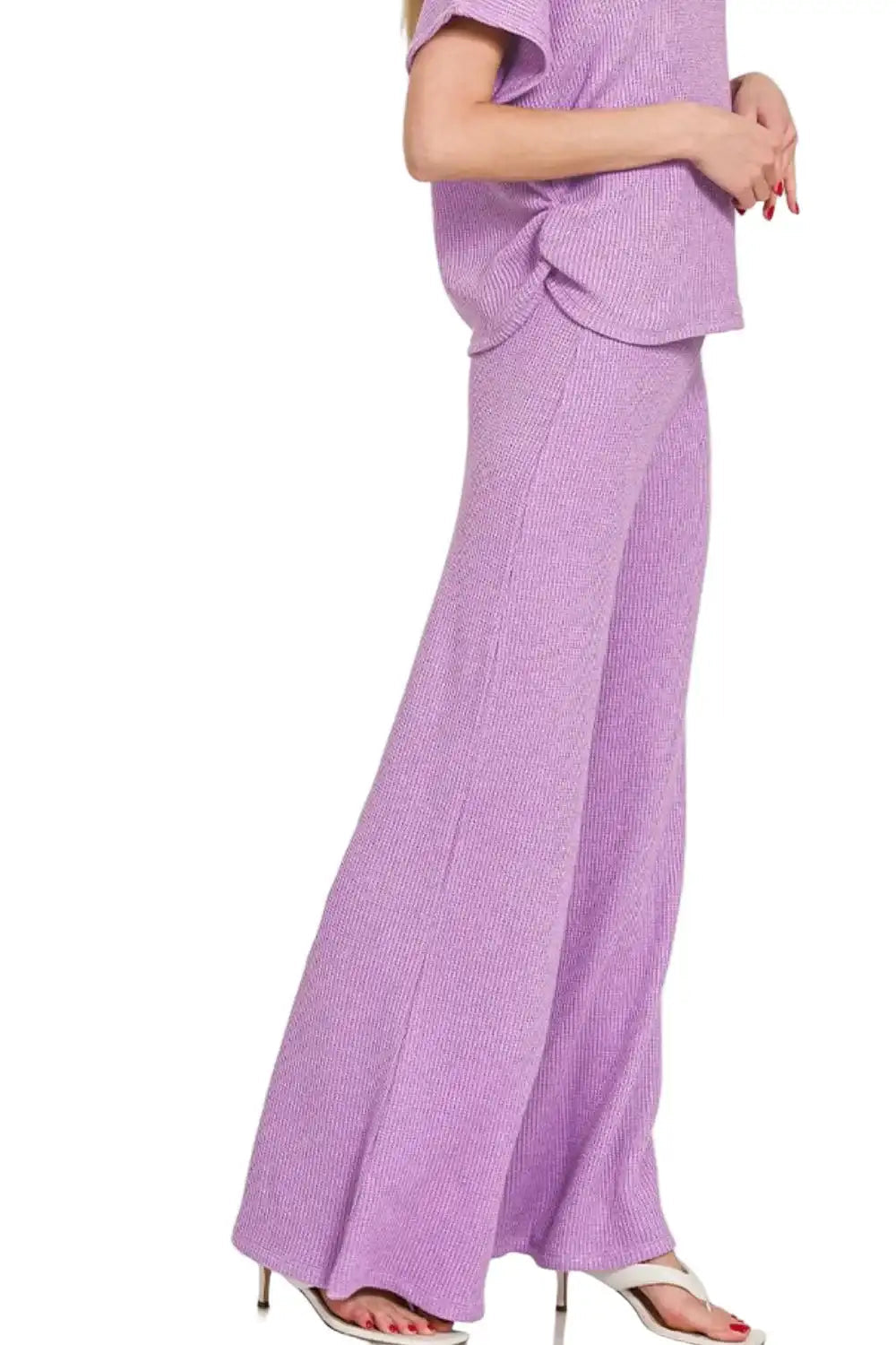 Zenana Sweater Mock Neck Top & Long Pants Set West2East Surf