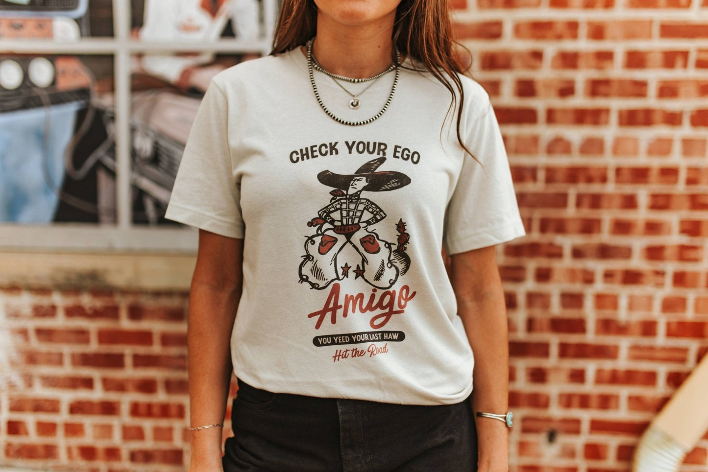 Check Your Ego Amigo Cowboy Graphic Tee Wild Junkie