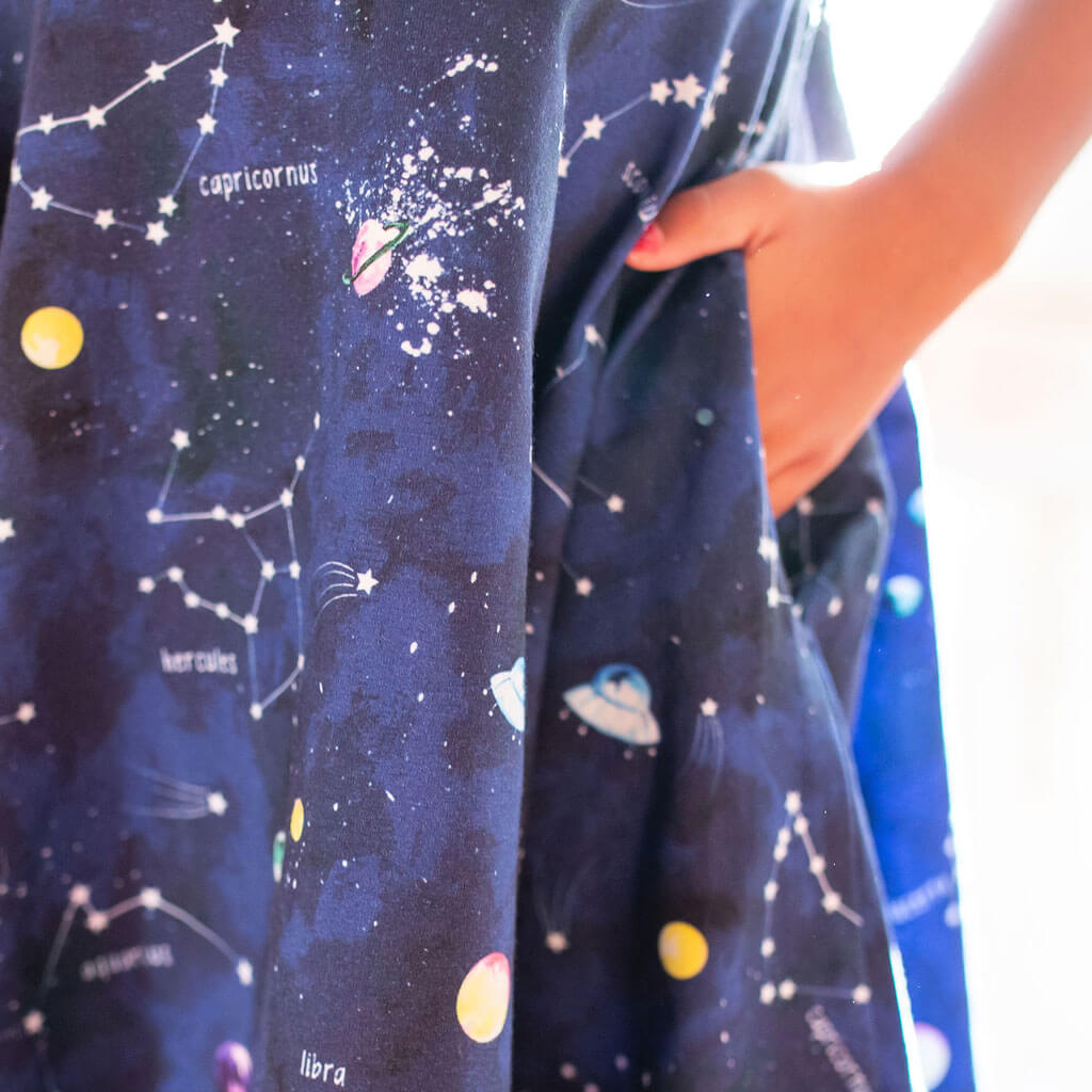 "Cosmic Compass" Constellations Sleeveless Play Dress with Pockets Princess Awesome & Boy Wonder