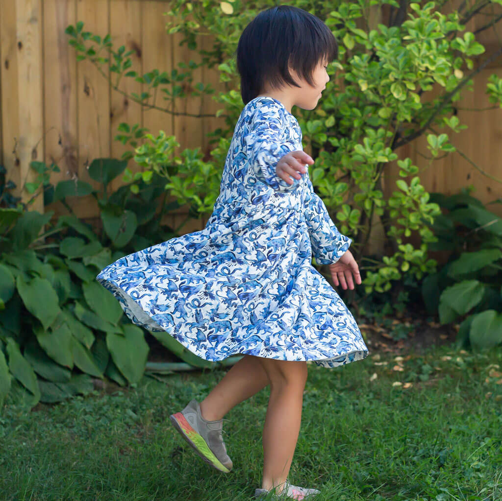 "Star Stories" Constellations Long Sleeve Dress with Patch Pockets Princess Awesome & Boy Wonder
