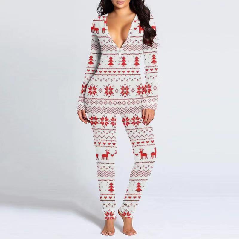 Printed Button Tight Jumpsuit For Women Grayceful LLC