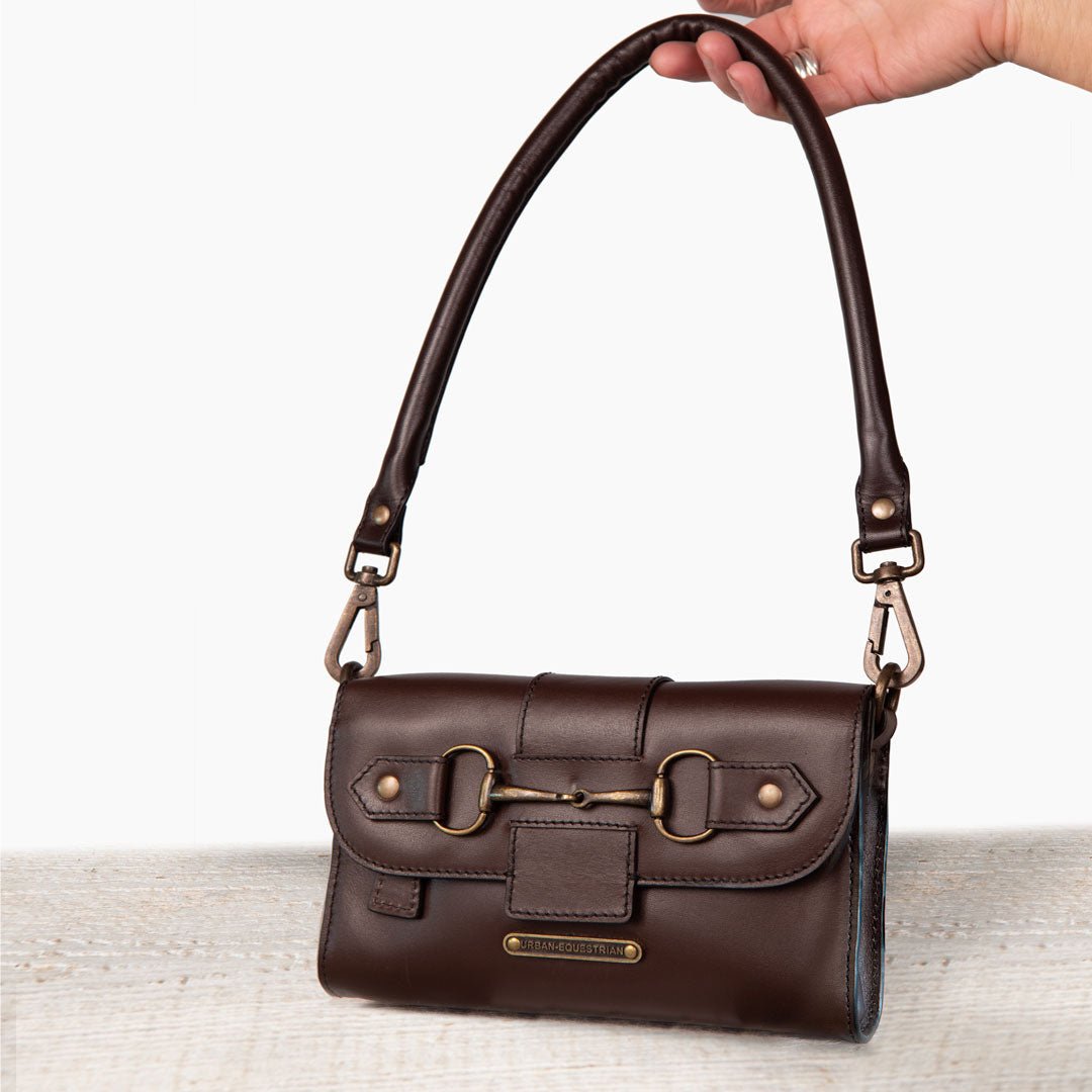 Dalton - Horse Bit Crossbody Luxury Leather Handbag in Deep Brown Urban-Equestrian