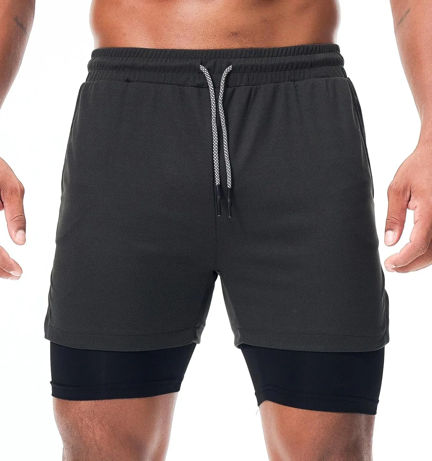 Mens Running Shorts,Workout Running Shorts for Men,2-In-1 Stealth Shorts, 7-Inch Gym Yoga Outdoor Sports Shorts