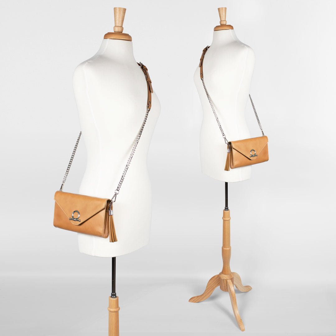 Del Mar - Horse Bit Crossbody Luxury Leather Handbag in Caramel Urban-Equestrian