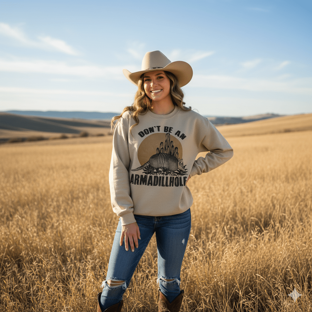 Don't Be An Armadillhole Graphic Sweatshirt Wild Junkie