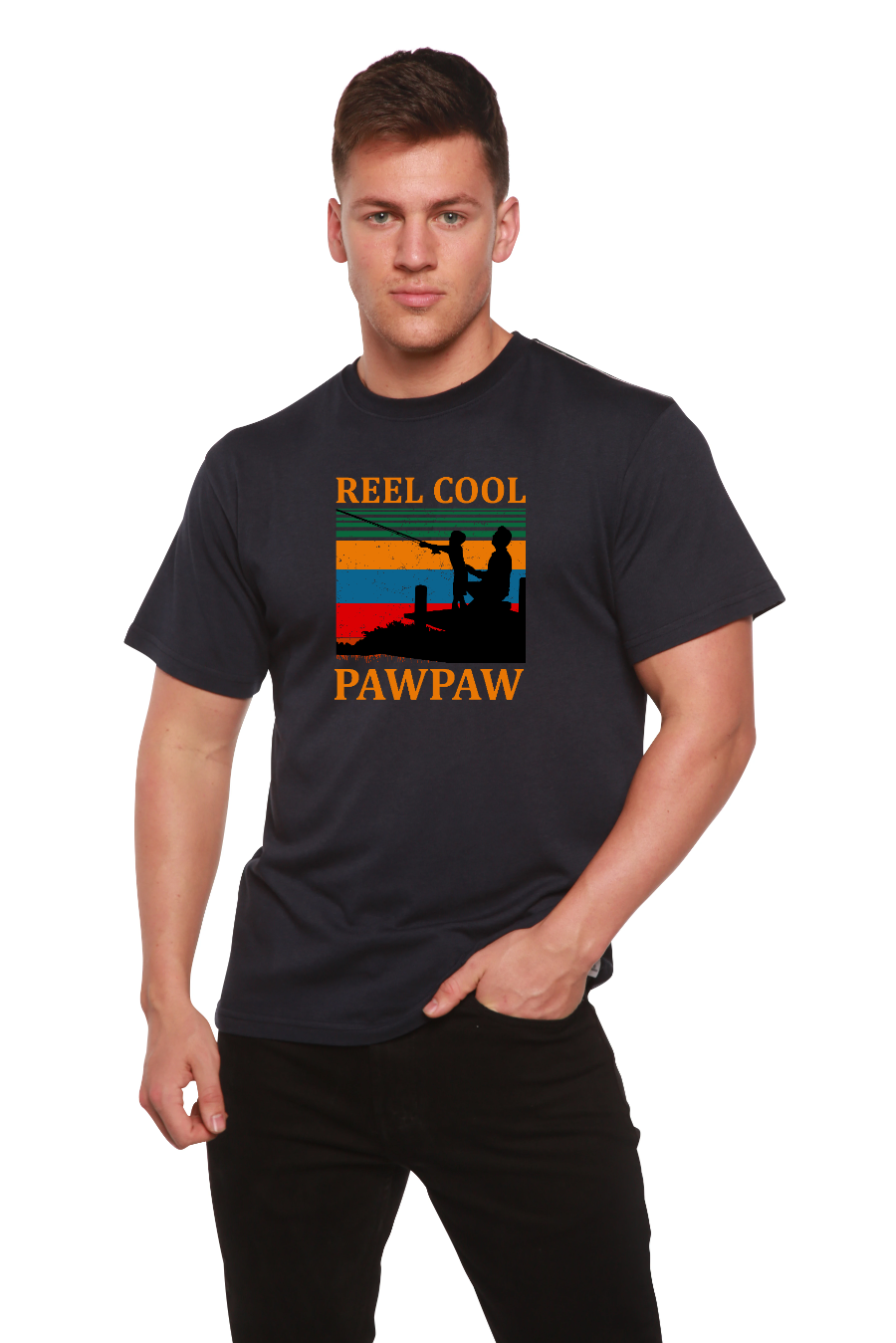 Real Cool Pawpaw Men's Bamboo Viscose/Organic Cotton Short Sleeve Printed T-Shirt Spun Bamboo