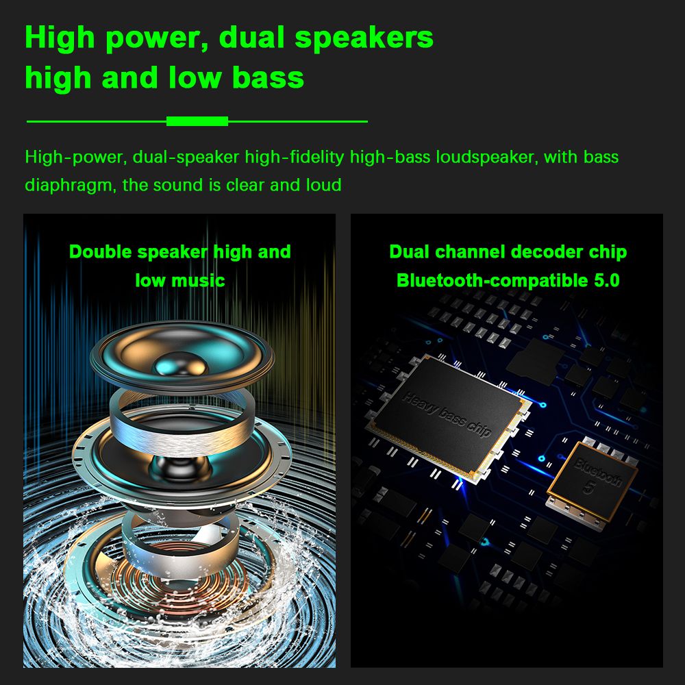 wireless Bluetooth speaker subwoofer outdoor portable Waterproof boombox stereo Sound box quality with mic New Era Fashion LLc