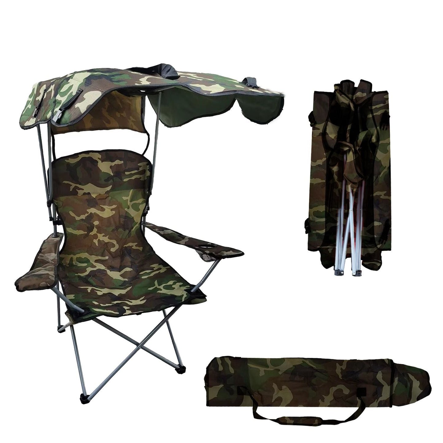 Foldable Beach Canopy Chair Sun Protection Camping Lawn Canopy Chair 330LBS Load Folding Seat New Era Fashion LLc
