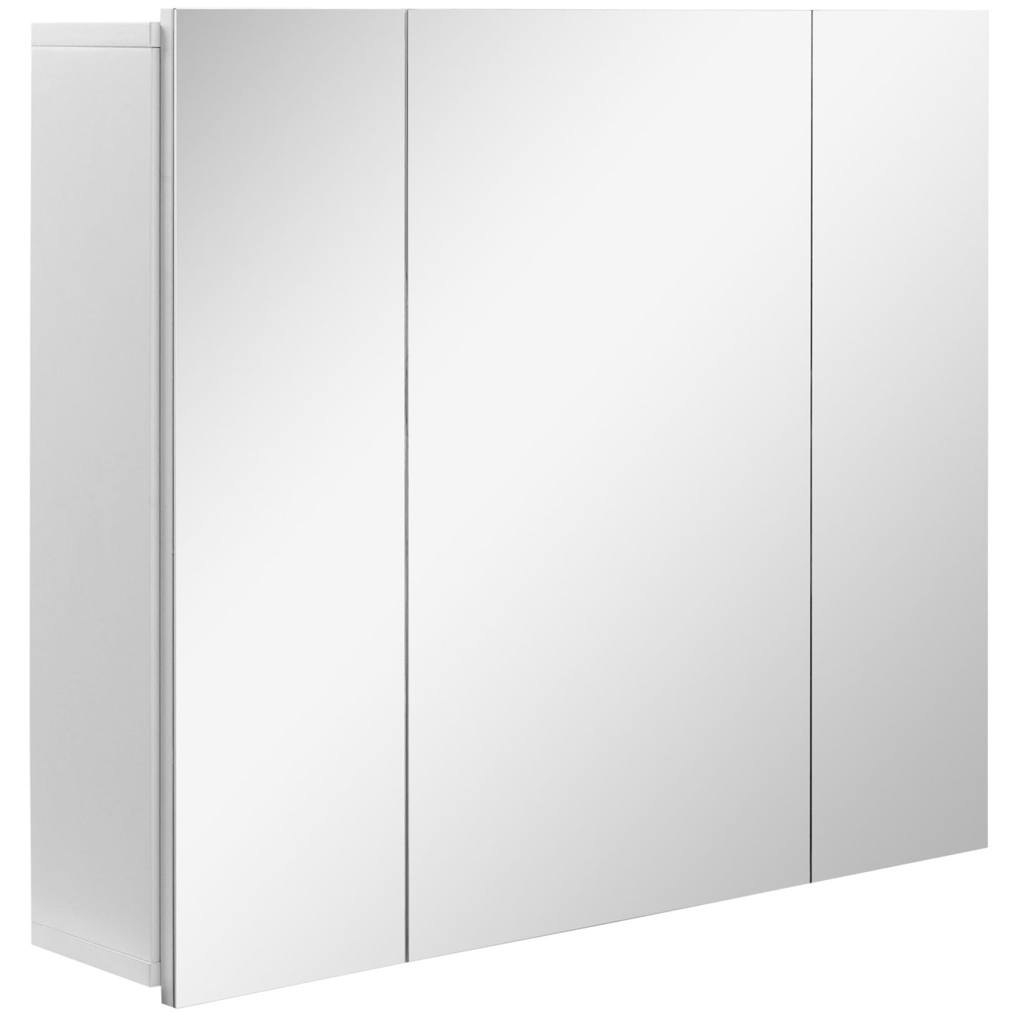 Wall Mounted Mirror Cabinet, Bathroom Medicine Cabinet with Mirror, 3 Doors and Adjustable Shelves, White New Era Fashion LLc