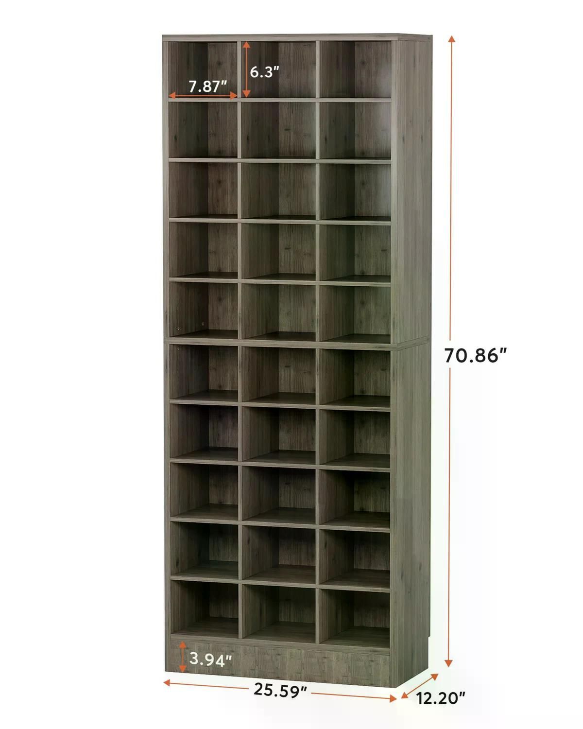 Freestanding Shoe Cabinet, Wooden Shoe Storage Rack with 30 Cubbies New Era Fashion LLc