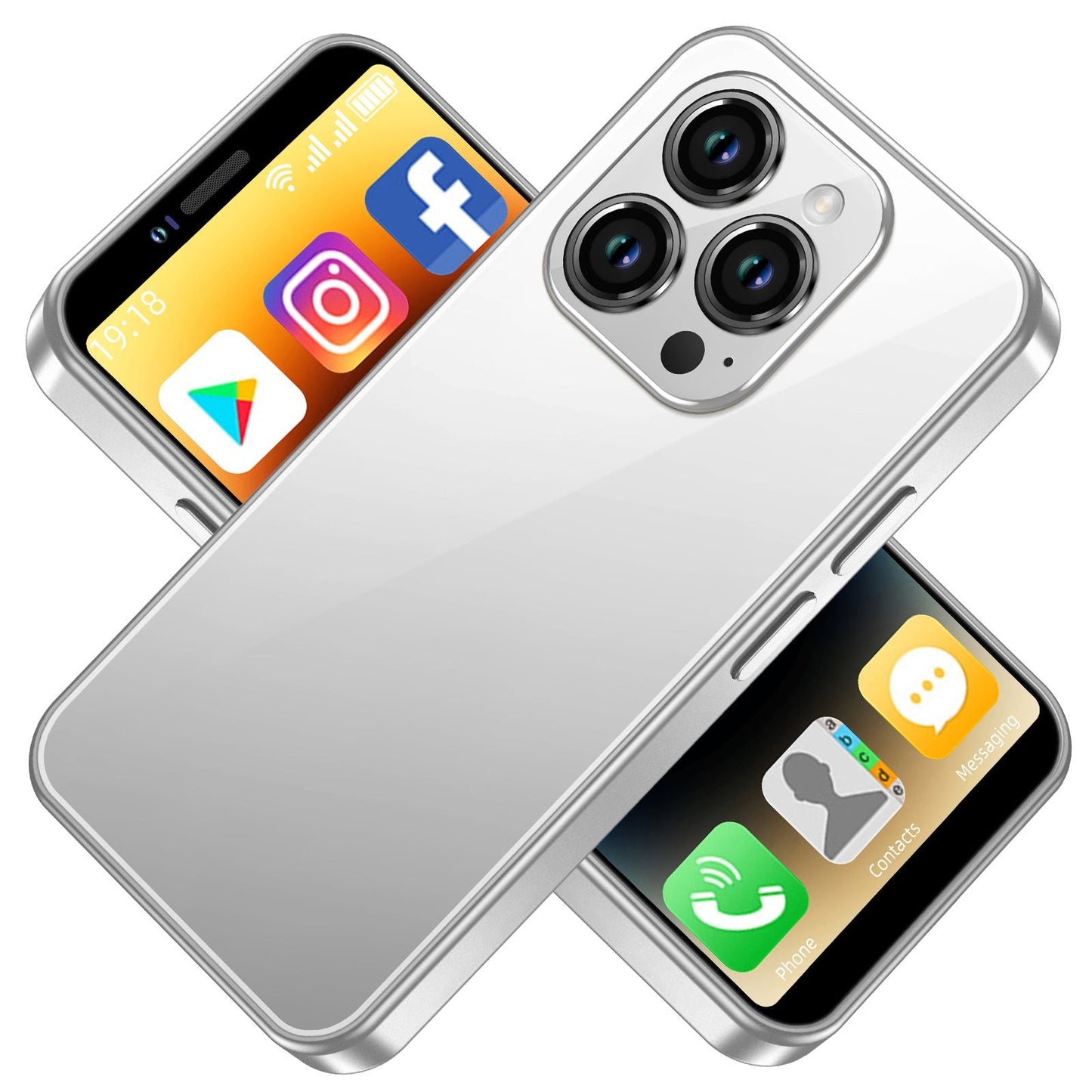 Gift For Kids 4G i16 Mini Smartphone, 3+64 GB Small Unlocked Smartphone, 3.5HD Screen Facial Recognition, 2600mAh Battery, Pocket Phone New Era Fashion LLc