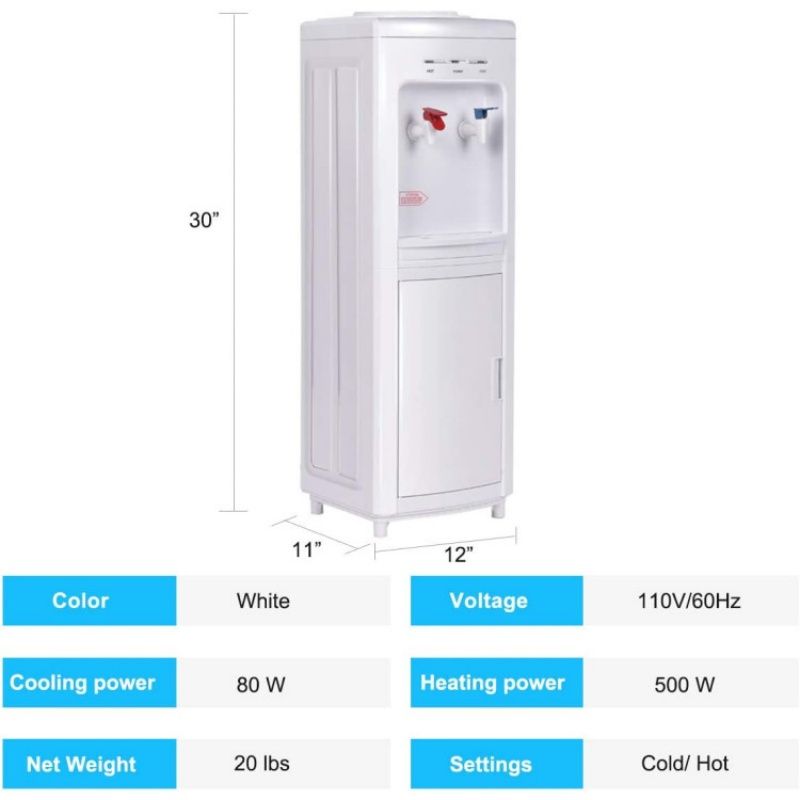 5 Gallons Hot and Cold Water Cooler Dispenser with Child Safety Lock New Era Fashion LLc