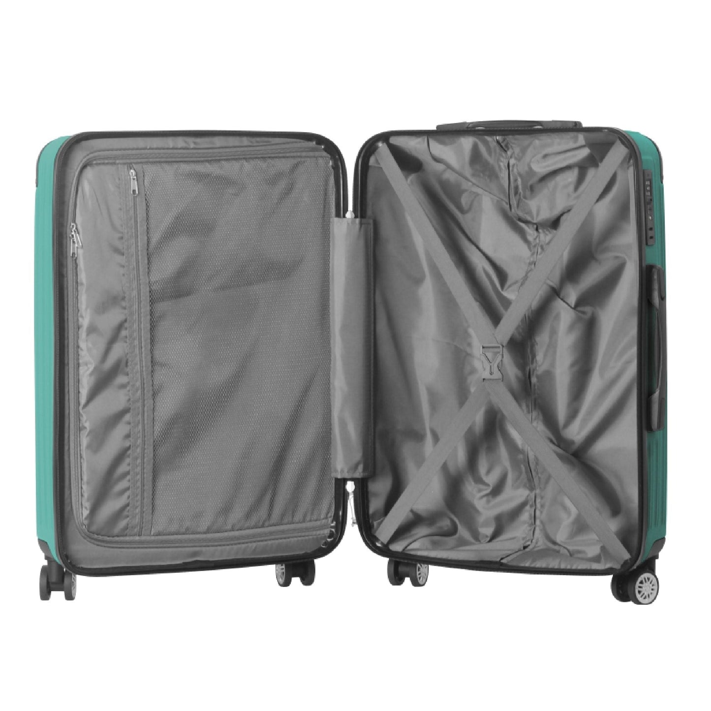 3-Piece Lightweight ABS Hardshell Luggage Set (20", 24", 26") in Fresh Green with Spinner Wheels, TSA Lock, and Adjustable Telescopic Handle - Durable Travel Suitcases New Era Fashion LLc