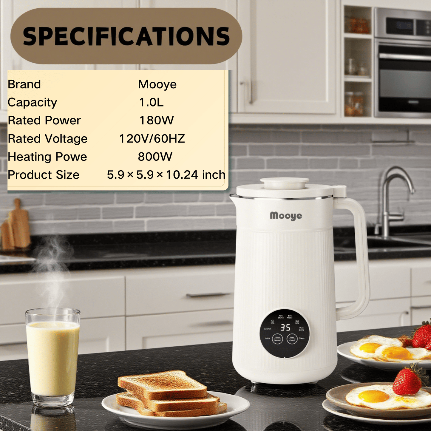 8 in 1 Automatic Nut Milk Maker Machine,35oz Multi-Functional Soy Milk Maker with 10 Blades, Plant-Based, Oat, Almond, Dairy Free Beverages with 12h Timer, Heating, Auto-clean, Keep Warm 2h New Era Fashion LLc