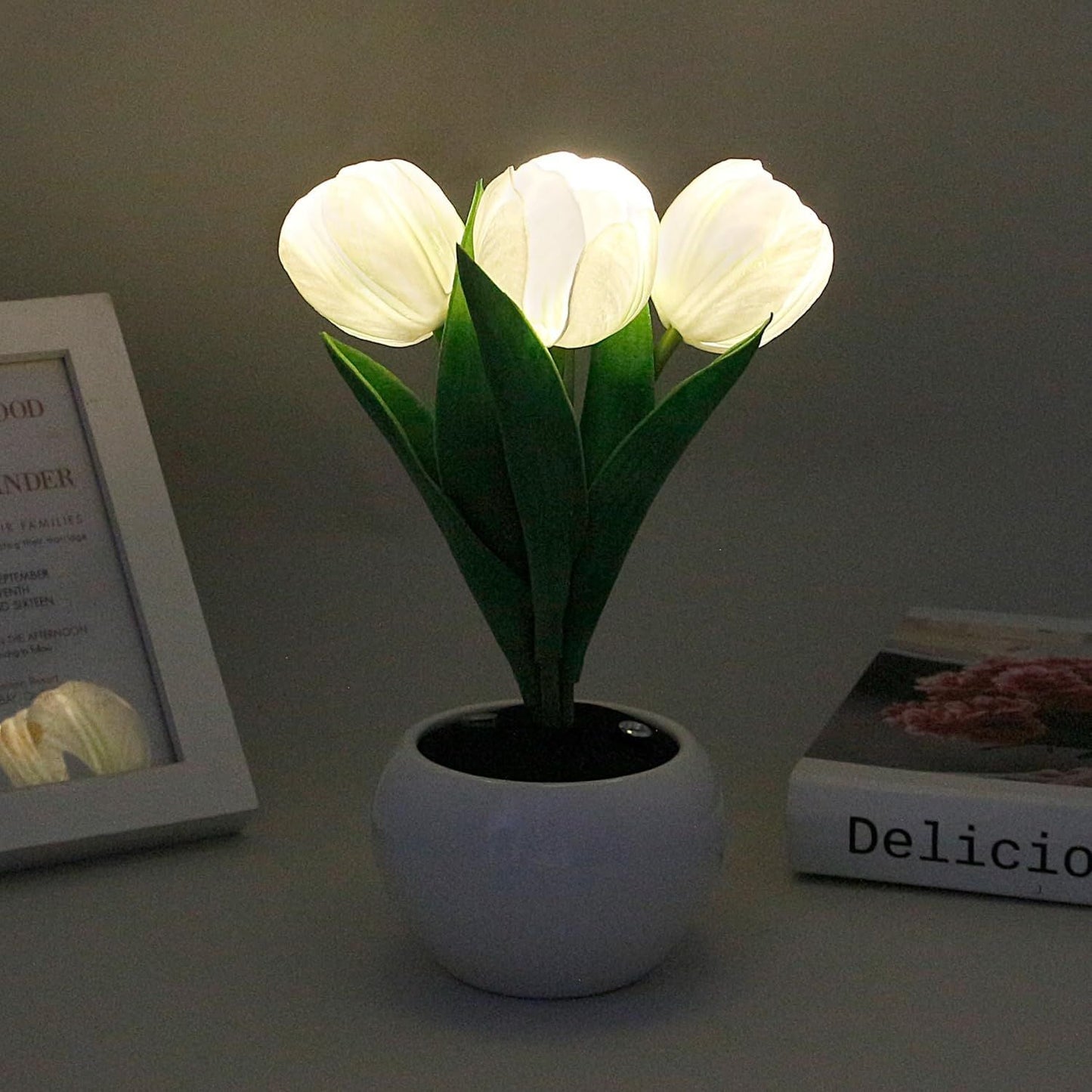 Tulip Lamp - LED Replica Tulip Table Lamp with Flower Vase for Desktop Decoration. Suitable for home, living room, desktop decoration, holiday gifts, atmosphere decoration lamps. Powered by USB New Era Fashion LLc