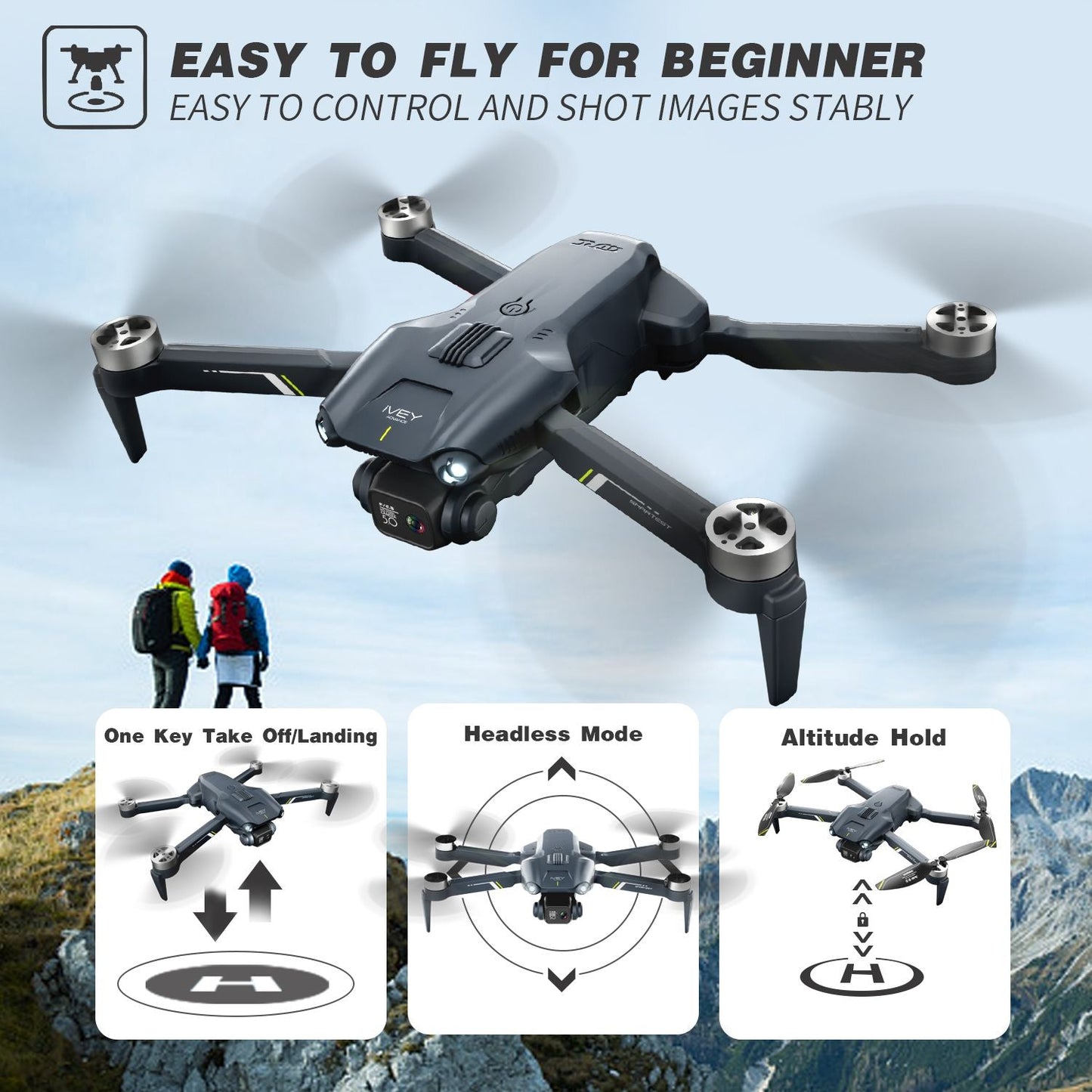 4DRC V28 Drone With 4K HD Dual Camera WiFi FPV 3D Flips Rc Quadcopter US New Era Fashion LLc