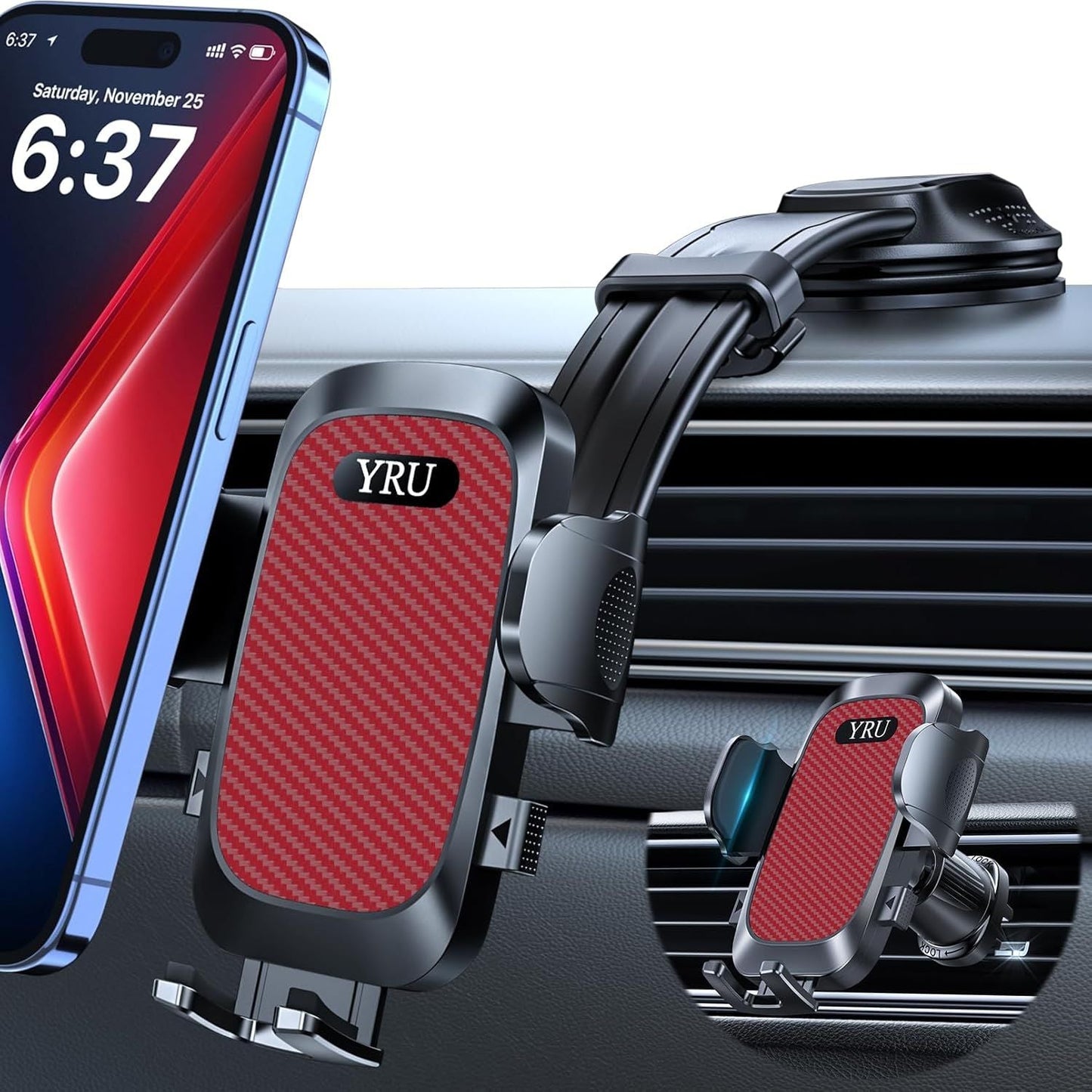 2026 Ultimate Car Phone Holder Mount Bendable & Adjustable Aluminum Arm Cell Phone Holder for Car Dashboard Windshield Phone Stand for iPhone 17 16 15 14 Pro Max Samsung Pickup Truck New Era Fashion LLc