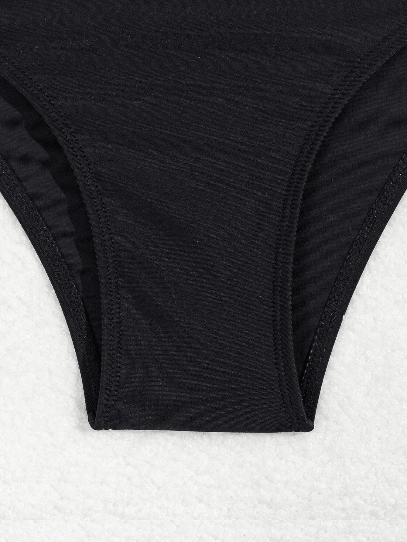 Women's black sexy two-piece quick-dry fabric bikini swimwear New Era Fashion LLc