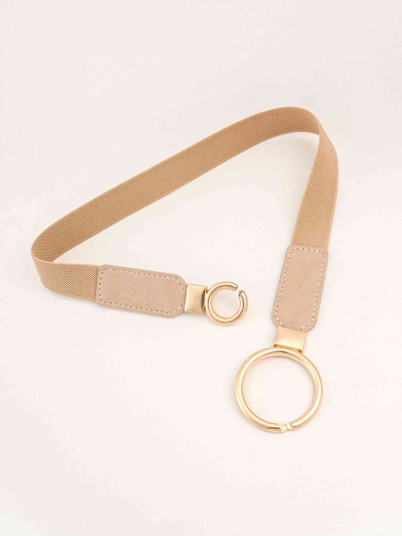 ElegantStyle Double Ring Buckle Elastic PU Belt – Adjustable Comfort Fit See size chart under “more details” The Fashion Celestial