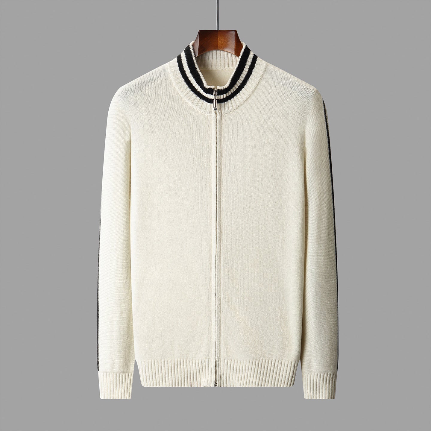 Men's Half-high Collar Knitted Slim-fitting All-matching Striped Sweater Grayceful LLC