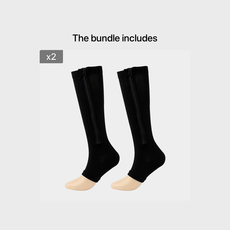 Toeless Compression Socks With Side Zipper For All Day Wear, Sports Socks NovaCart