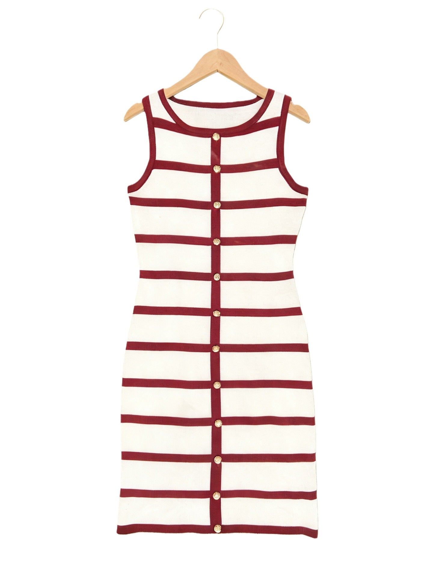Contrast Stripe Knit Sleeveless Midi Dress – 5 Colors, S–L FitiqueFit