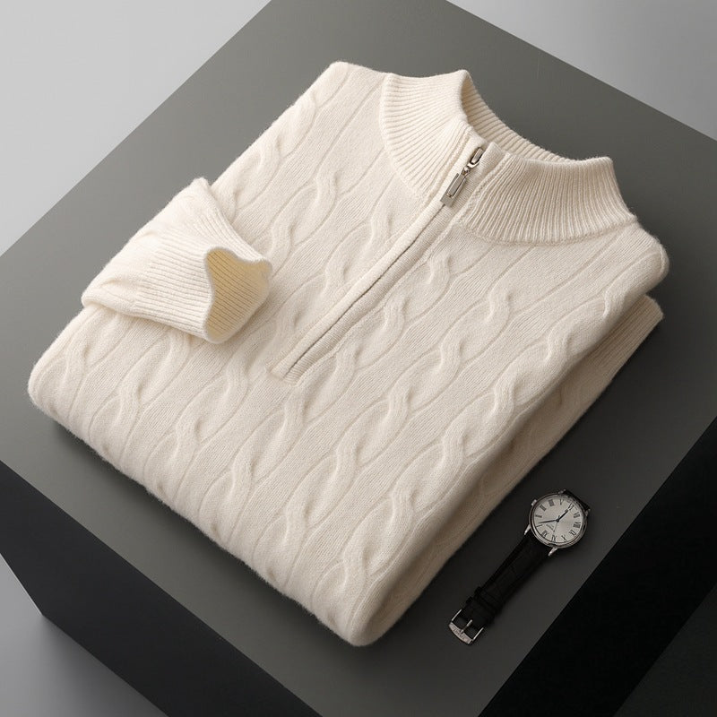 Jacquard Double-strand Thickened Long-sleeved Sweater Grayceful LLC