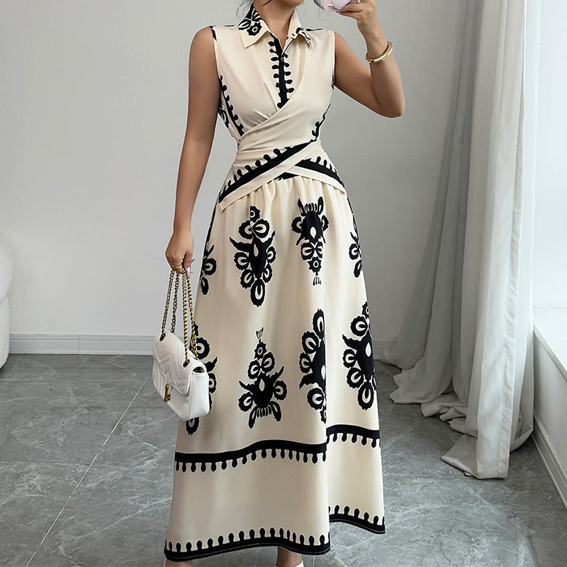 Women's Sleeveless Blouse Lace-up Skirt Grayceful LLC