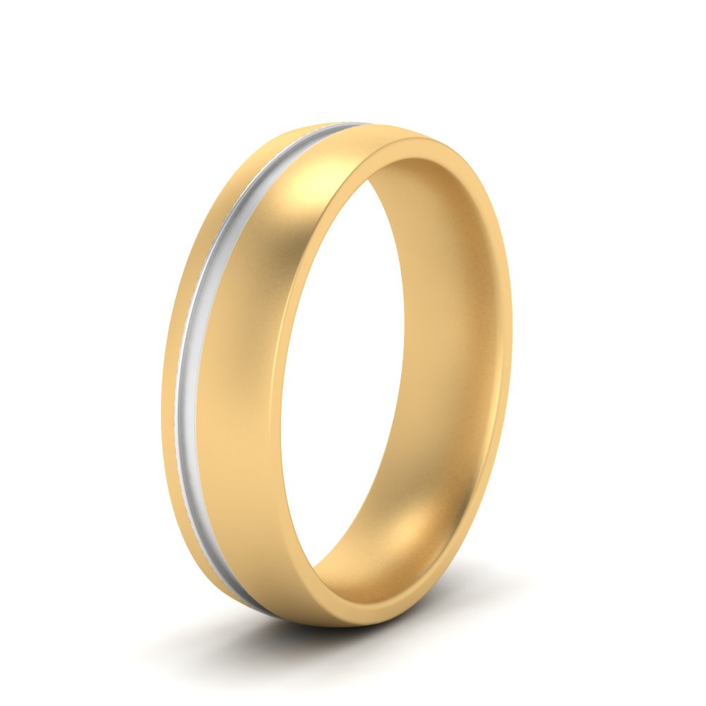 Grooved 2 Tone Mens Band Fascinating Diamonds