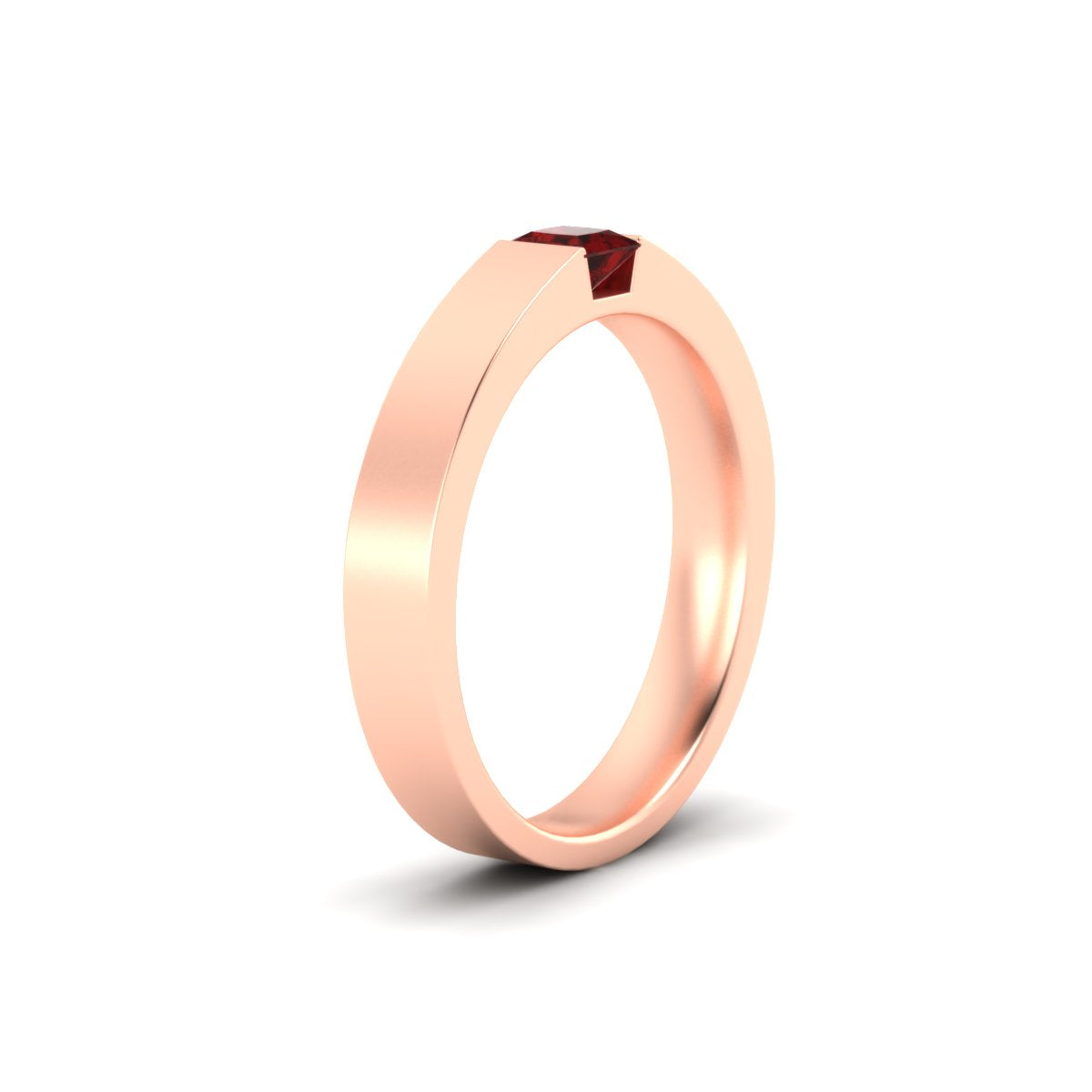 Half Bezel Solitaire Mens Engagement Ring Fascinating Diamonds
