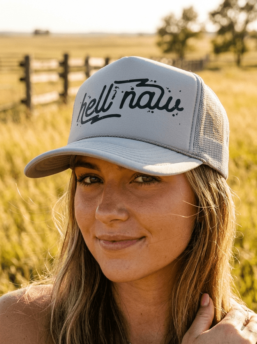 Hell Naw Trucker Hat Wild Junkie