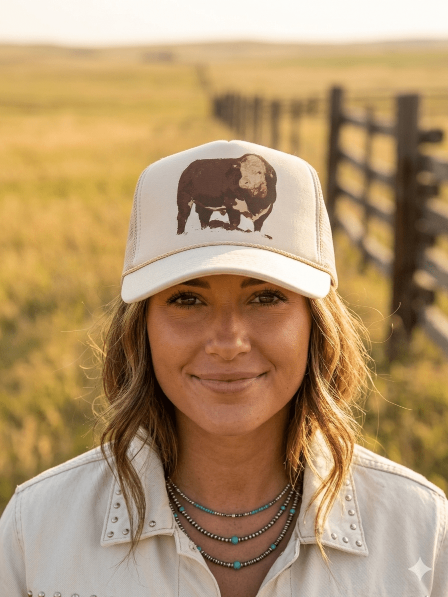 Hereford Bull Trucker Hat Wild Junkie