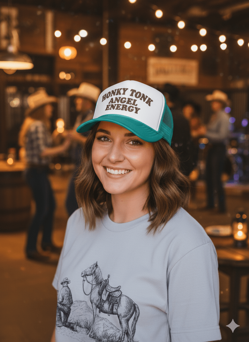 Honky Tonk Angel Energy Trucker Hat Wild Junkie