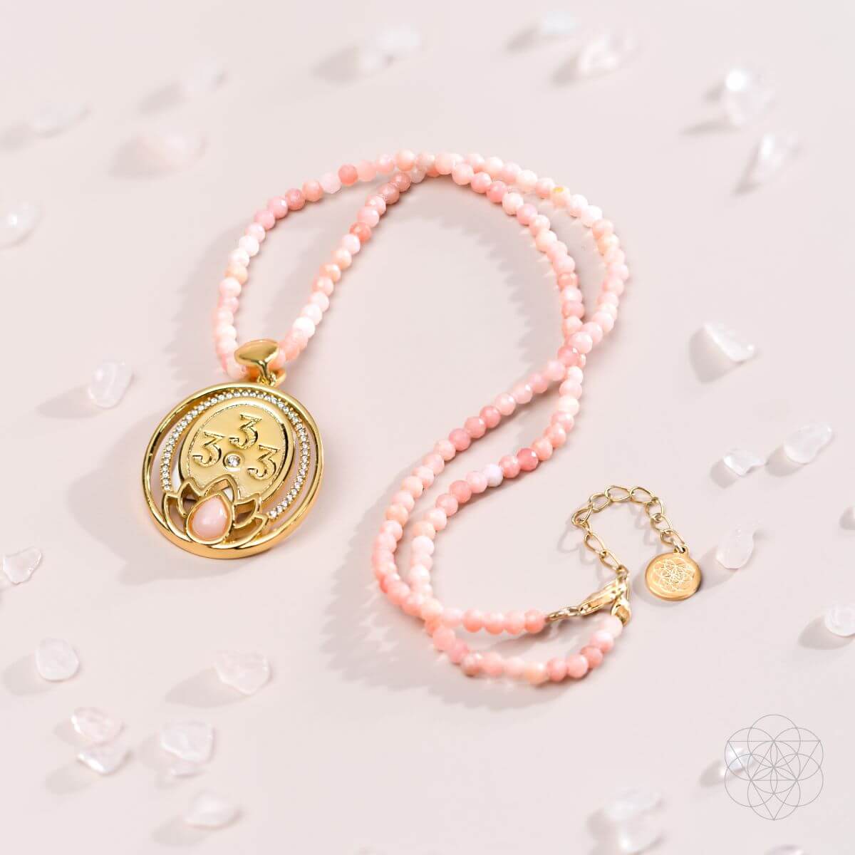 I Am Love - 333 Pink Opal Silver Necklace of True Love Conscious Items