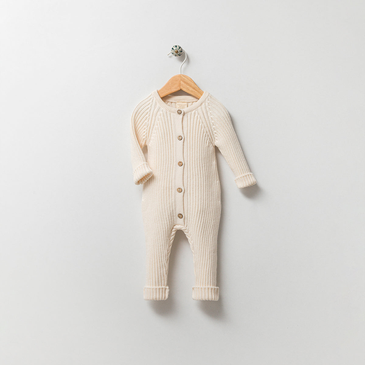 Knit Cream Organic Cotton Onesie Honey and Hive