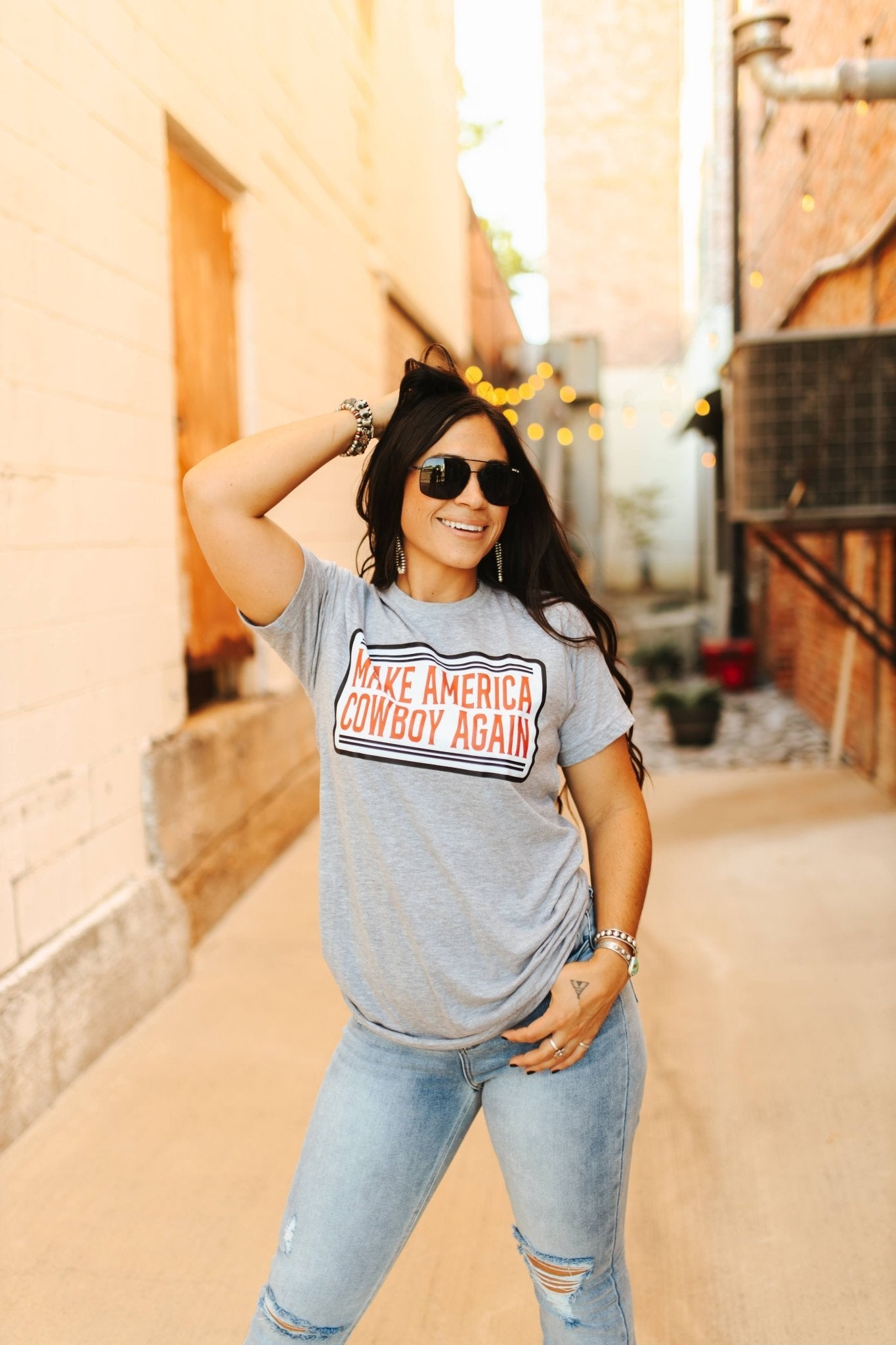 Make America Cowboy Again Banner Graphic Tee Wild Junkie