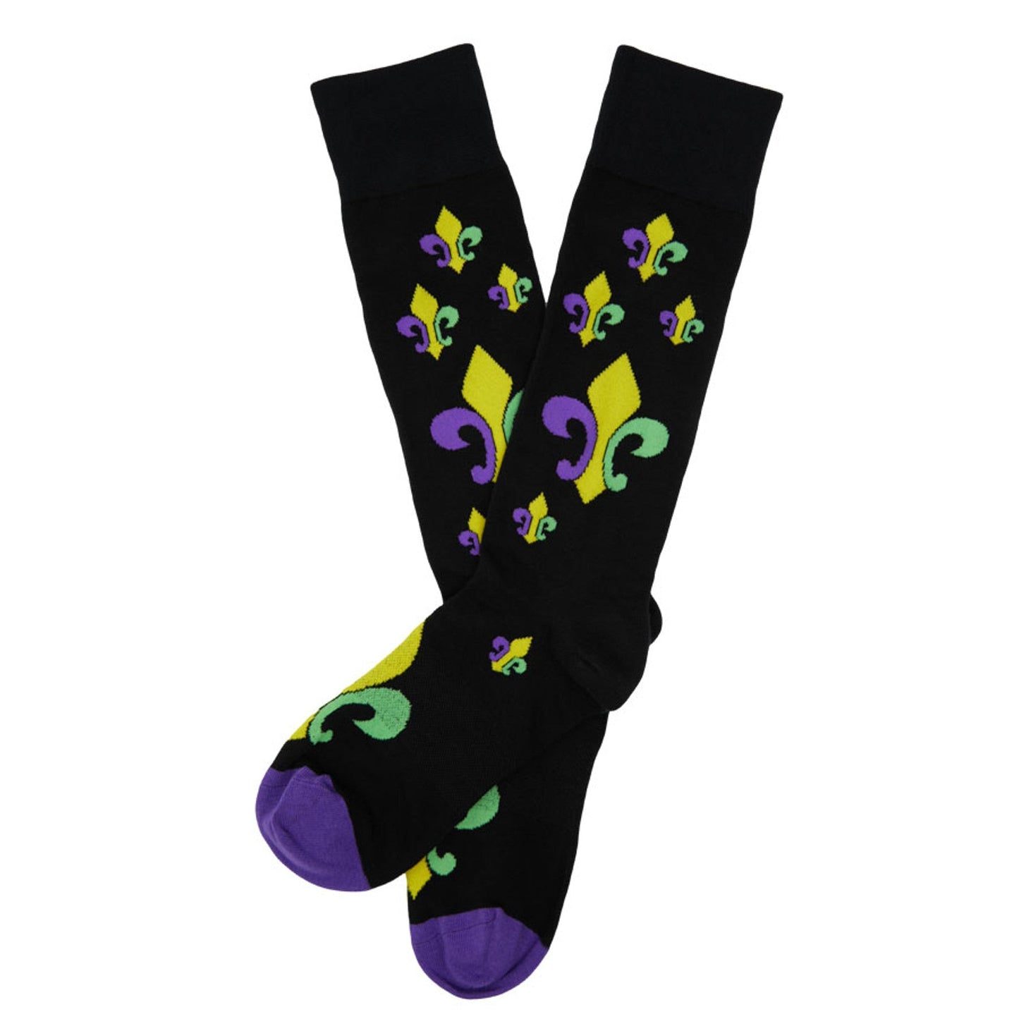 Mardi Gras - Large Fleur-de-lis Dress Socks DeadSoxy