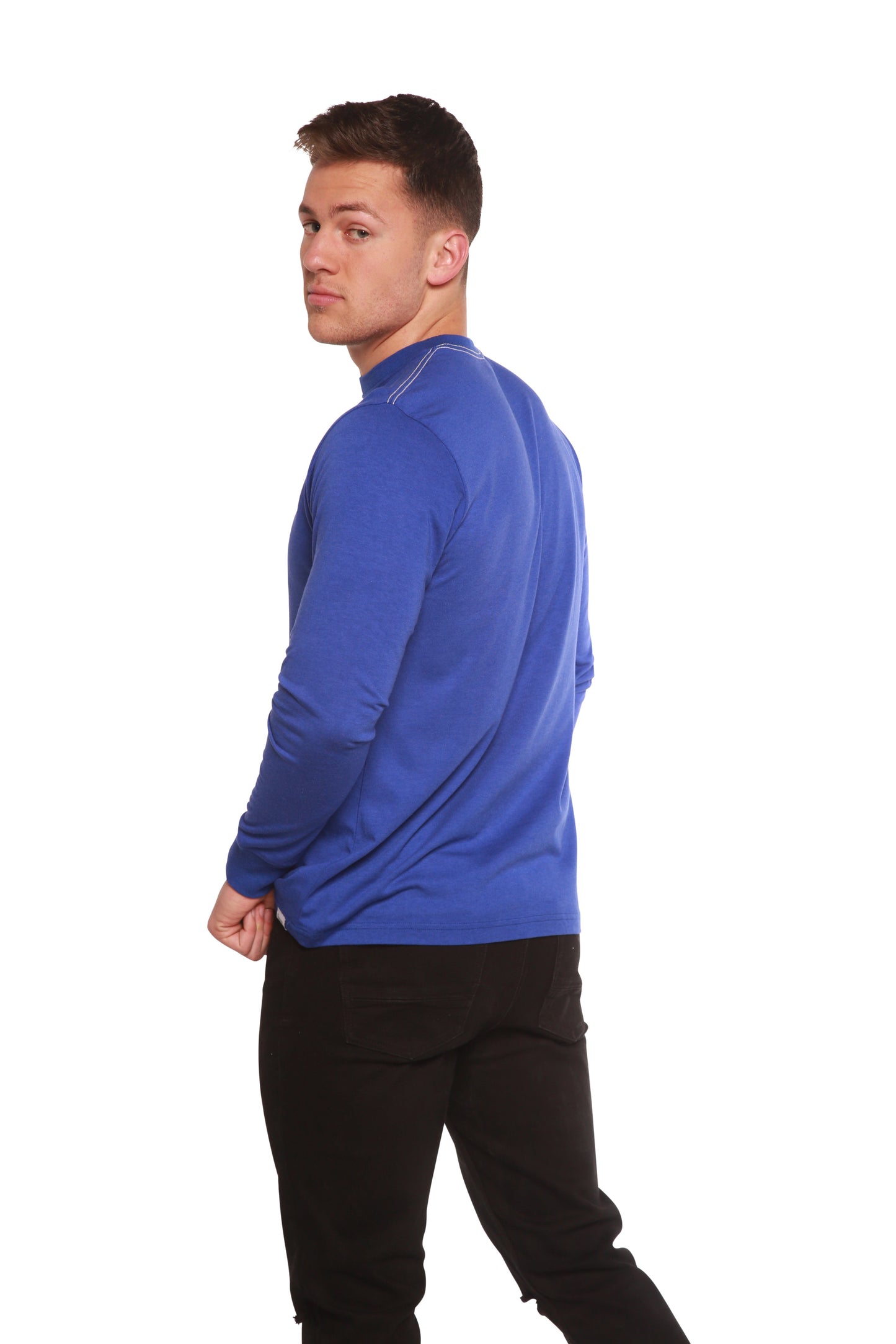 Custom Printed Men's Bamboo Viscose/Organic Cotton Long Sleeve T-Shirt