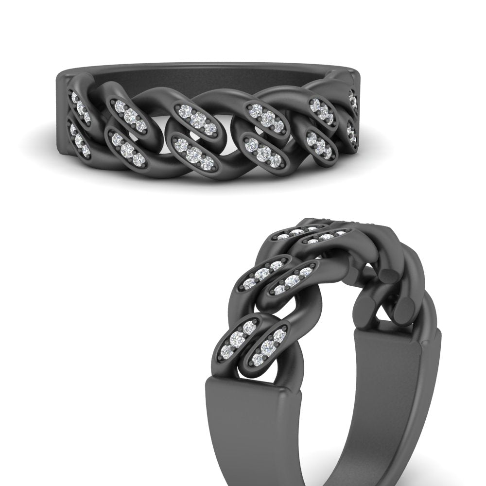 Mens Cuban Link Diamond Wedding Ring Fascinating Diamonds