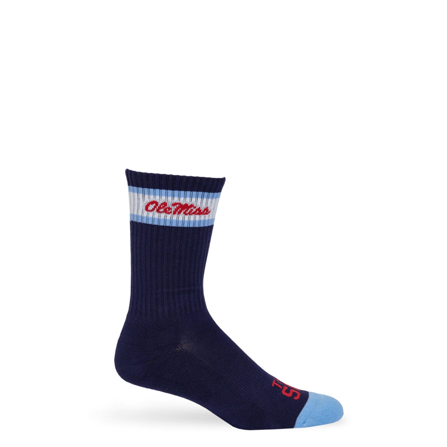 Navy Retro Script Casual Crew Socks DeadSoxy