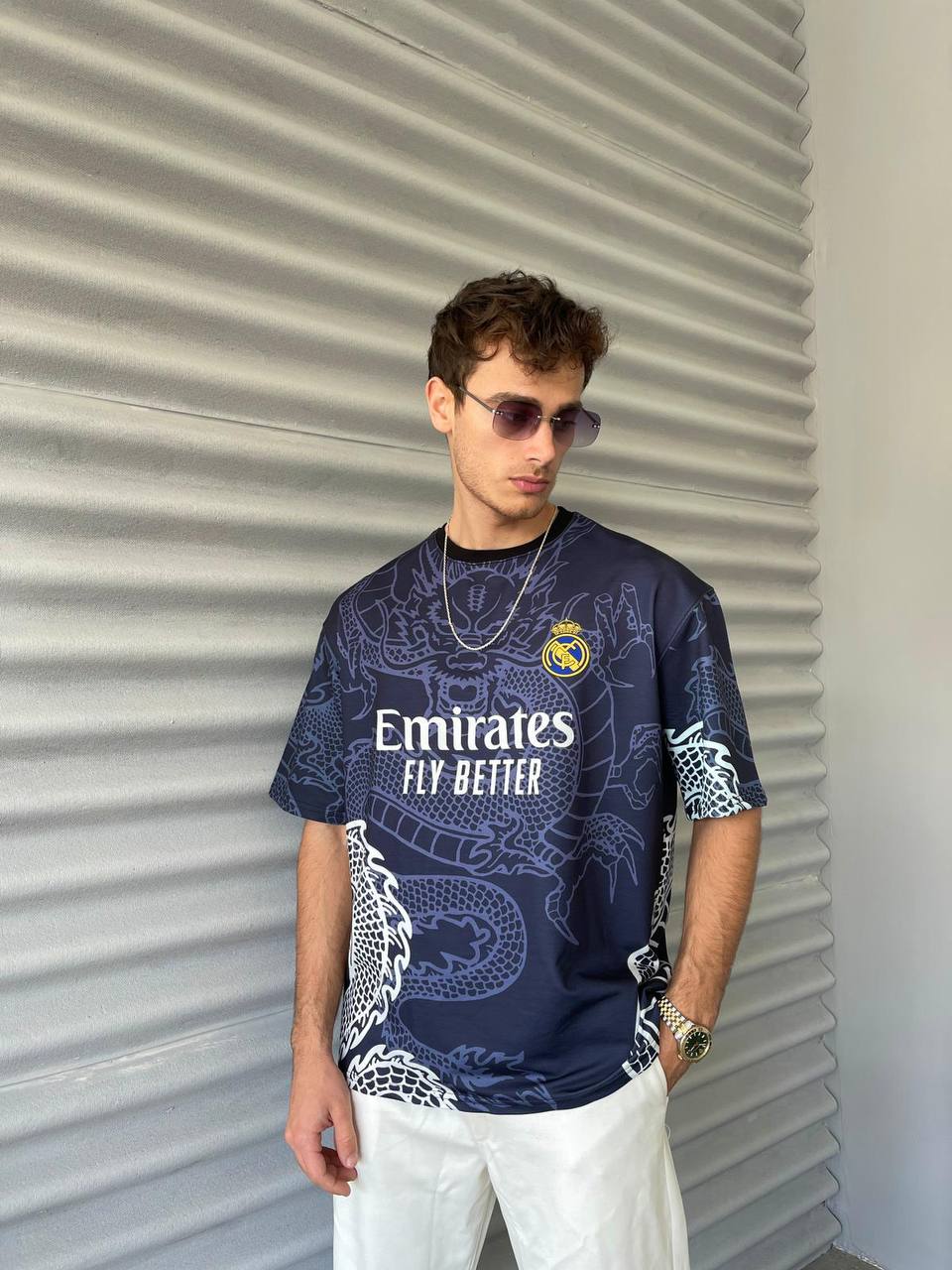 New Season Real Madrid Dragon Printed Oversized T-Shirt Withinblack