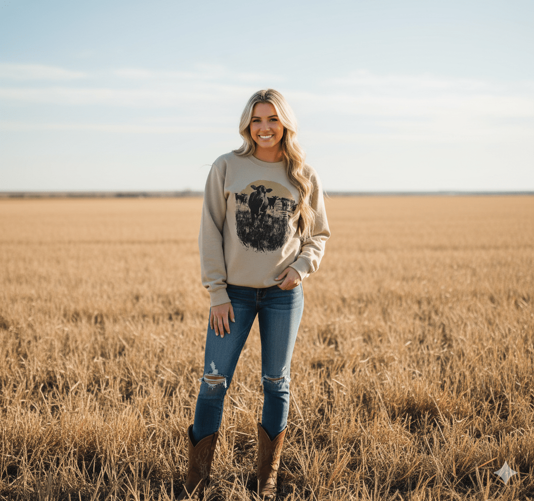 Pasture Sunset Graphic Sweatshirt Wild Junkie