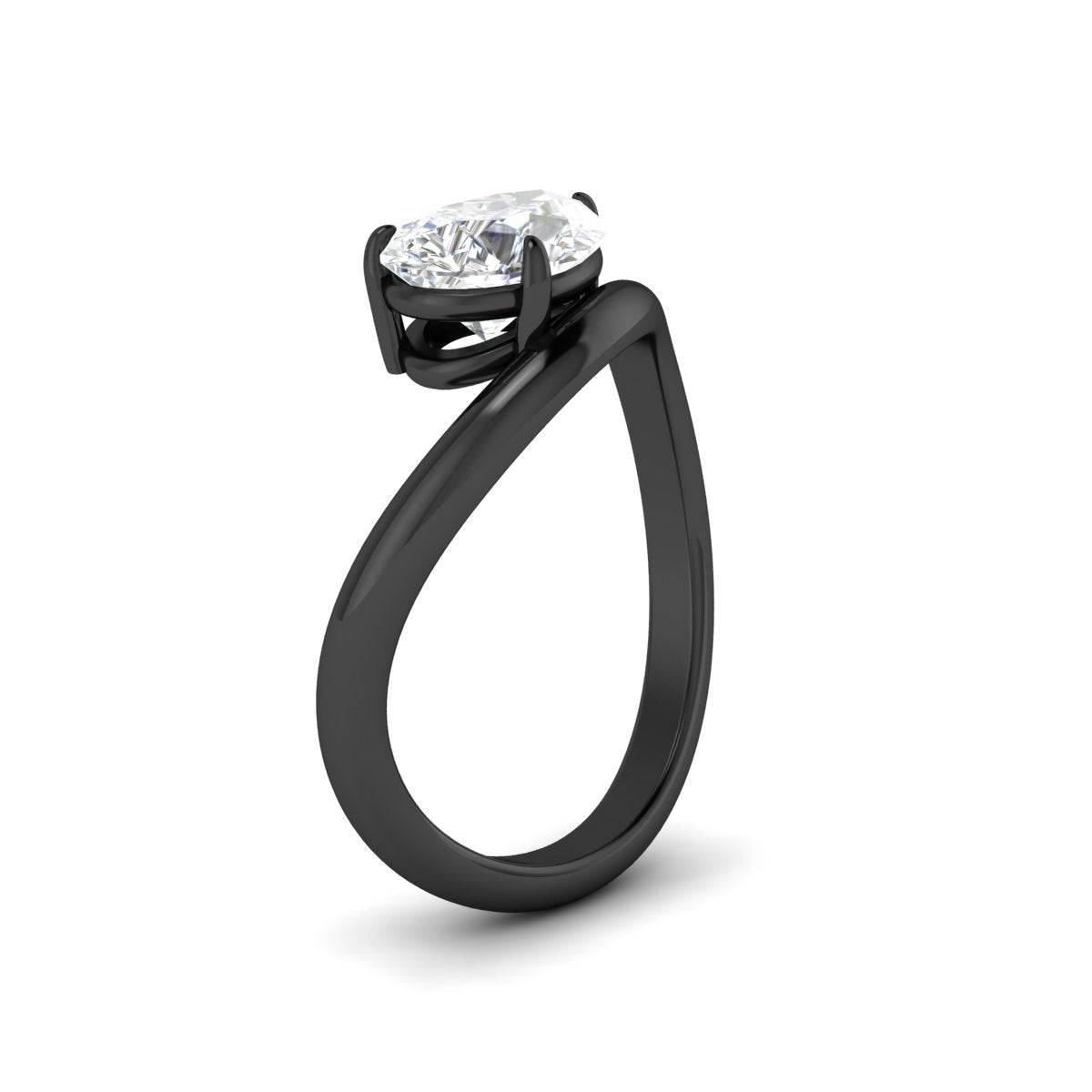Curve Wave Pear Shaped Solitaire Diamond Ring Fascinating Diamonds