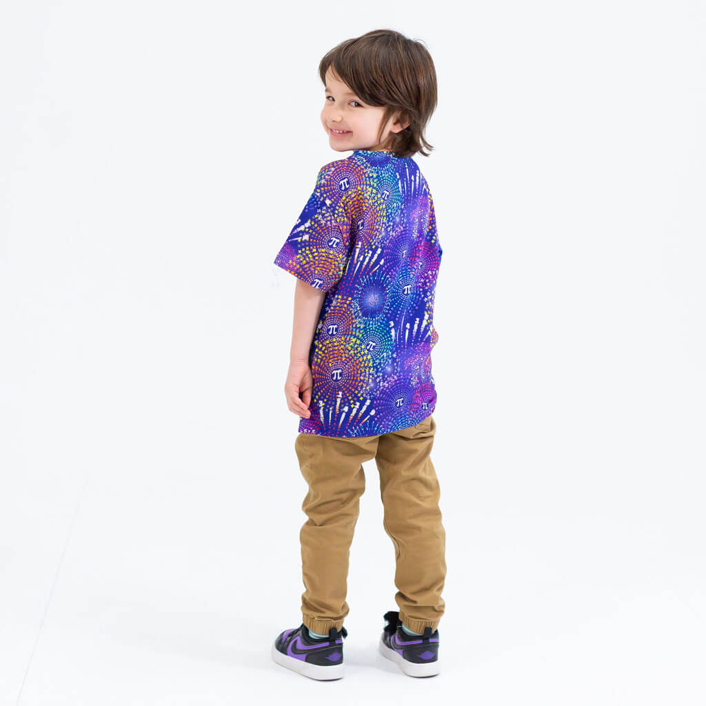 "Pi-rotechnics" Pi Fireworks Henley Short Sleeve Tee Princess Awesome & Boy Wonder