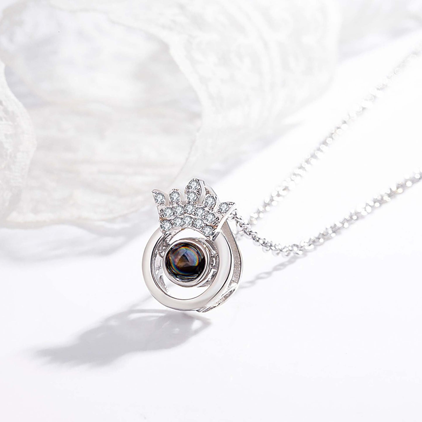 Round Crown Projection Necklace Pendant