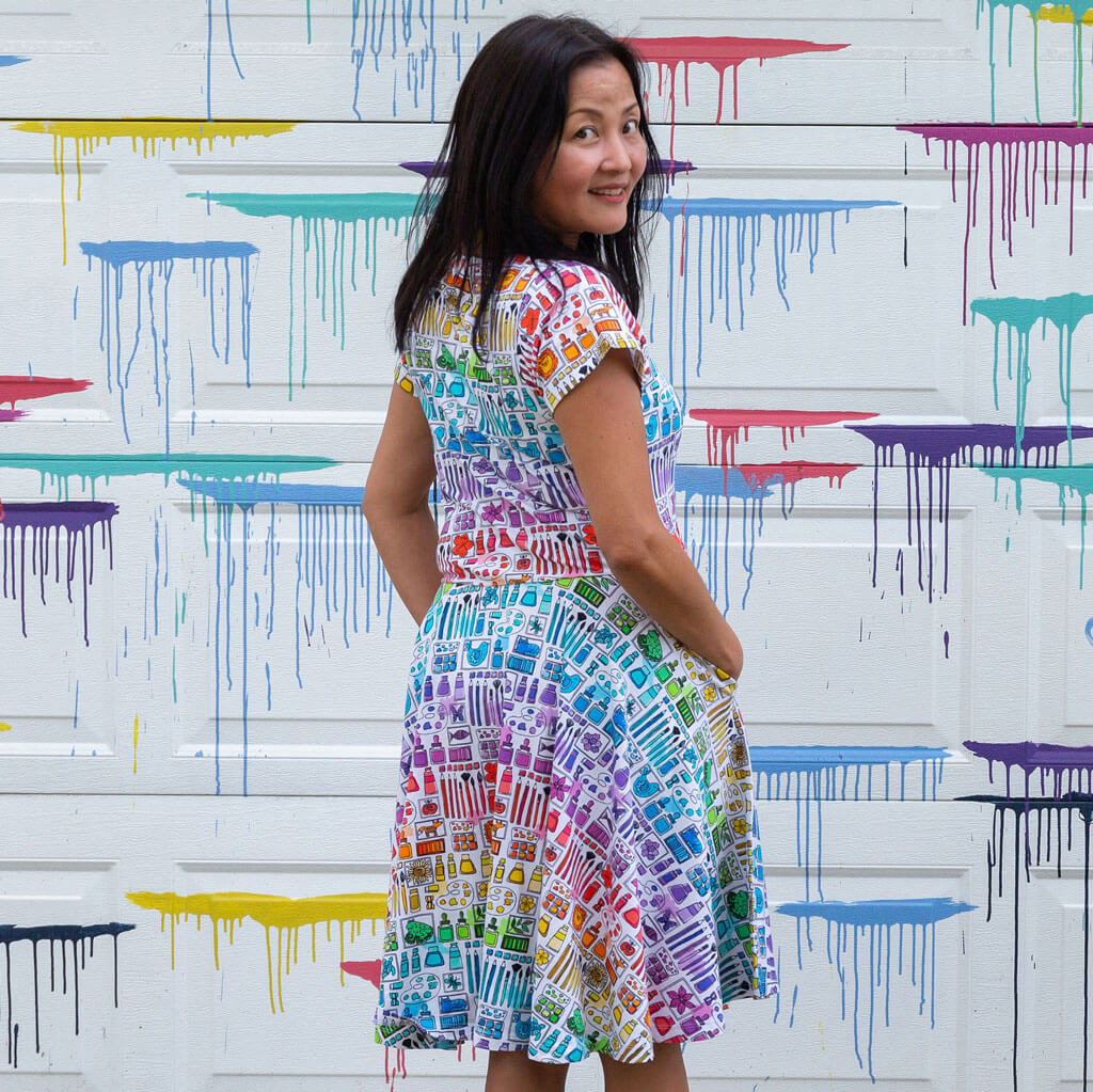 Adult "Smarty Paints" Rainbow Art Supplies Super Twirler Dress with Pockets Princess Awesome & Boy Wonder