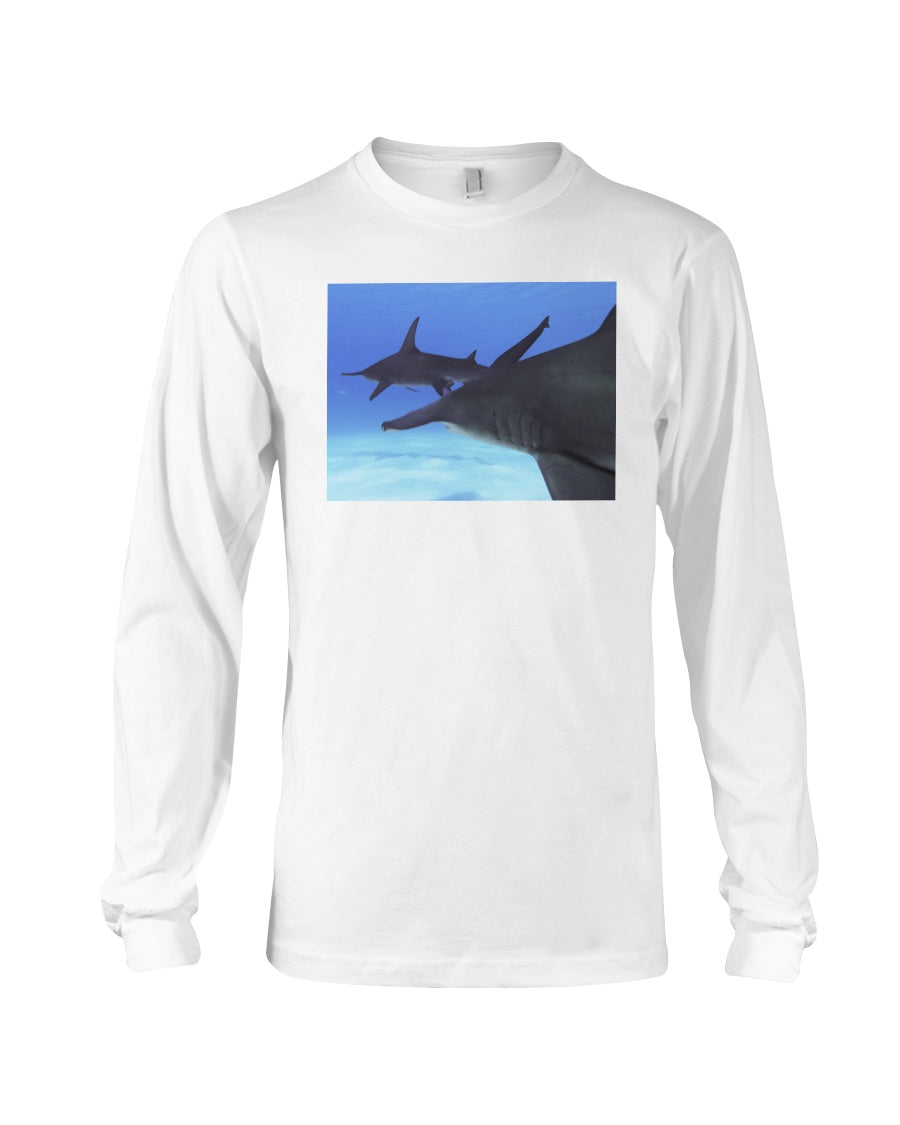 Hammerhead Pursuit, Shark Conservation, Ocean Fan, Moss Apparel, Unisex Long Sleeve T-Shirt Moss Apparel