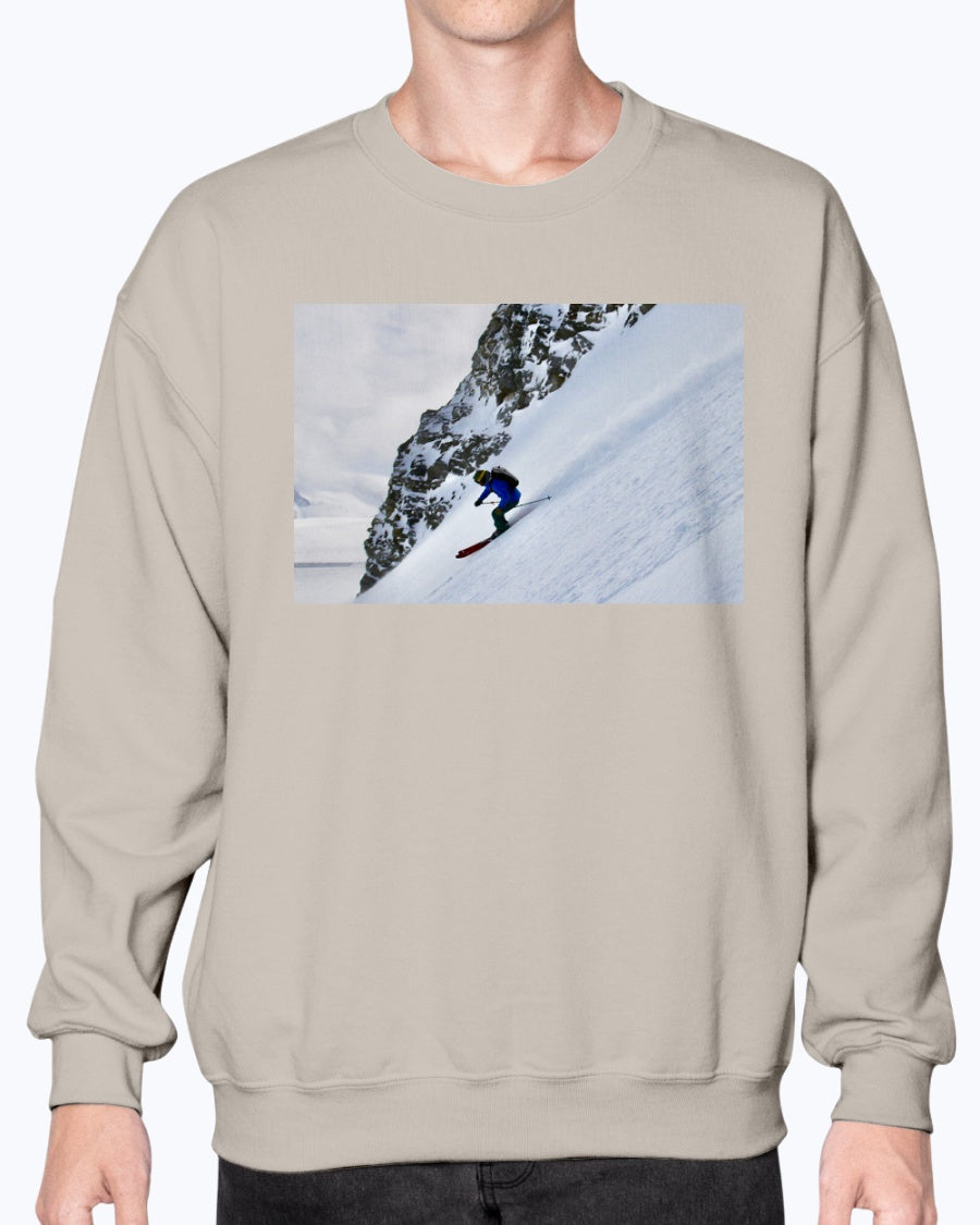 Glacier Skier, Cool Ski Apparel, Moss Apparel, Unisex Crewneck Sweatshirt Moss Apparel