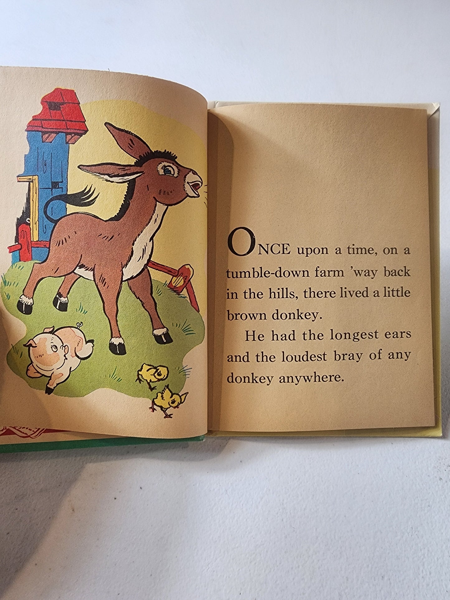 NO-GOOD The Dancing Donkey Rand McNally Junior Elf Book 1944 19 cents on book Tennessee Junk Trunk