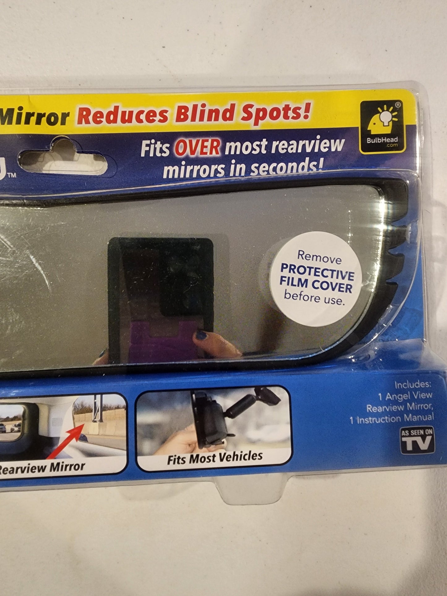 New Angel View Wide Angle Rearview Mirror As Seen On TV Black Convex Car Mirror Tennessee Junk Trunk